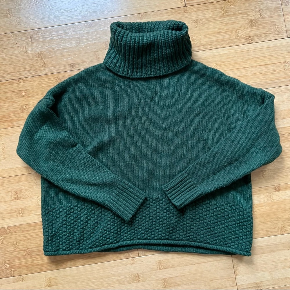 Madewell Women's Green Turtleneck Sweater